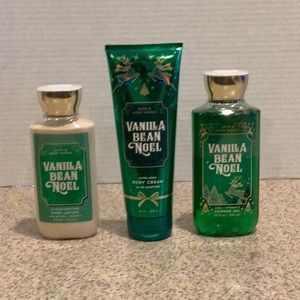 Bath and Body Works Vanilla Bean Noel set of 3 NEW